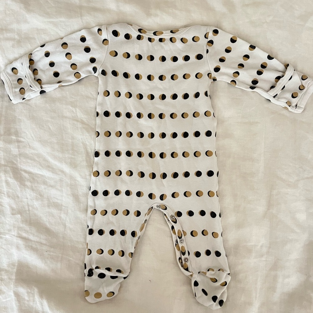 Kate Quinn Baby Long Sleeve Footie Moon Phase Pattern Organic Cotton 6-9 M